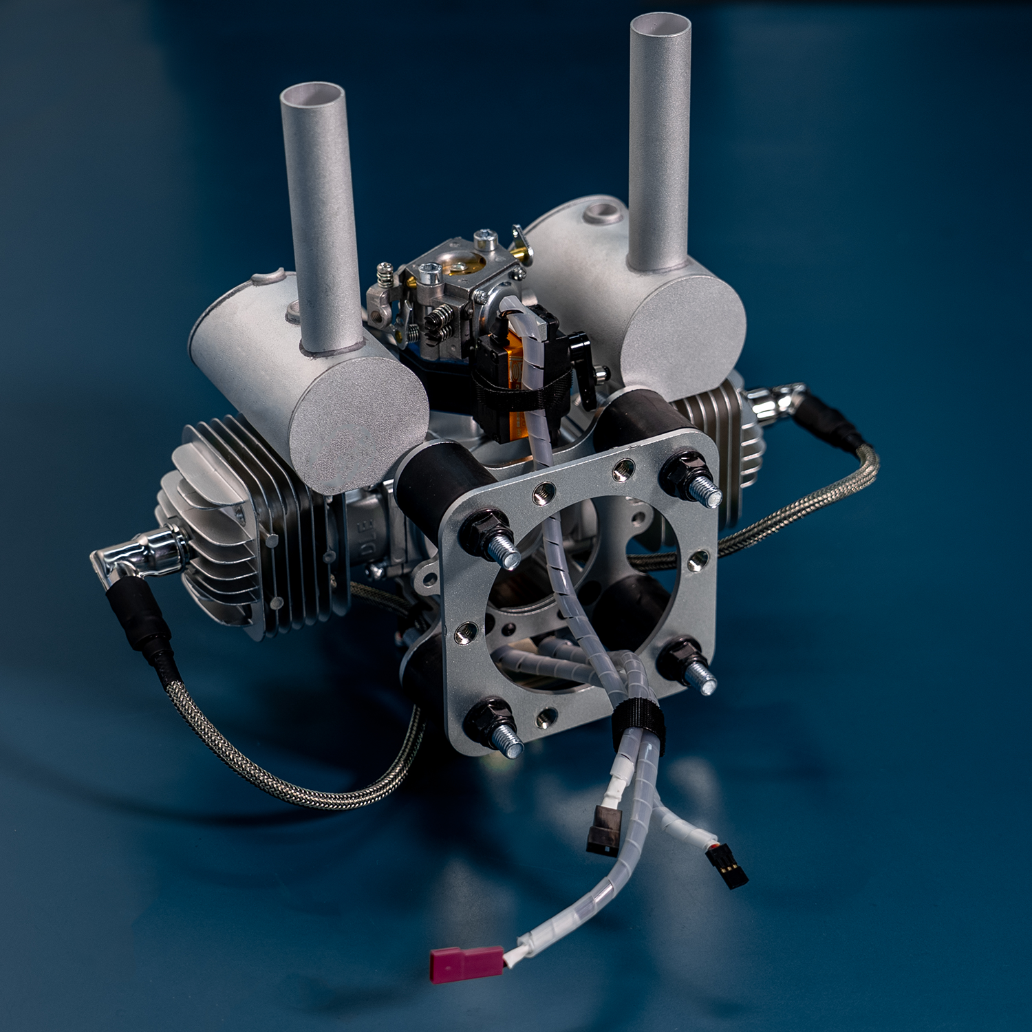 DLE60 Pro 60cc Twin Gas Engine w/ Savox Servo and Mounting Plates